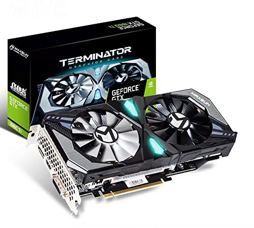 MAXSUN Nvidia GeForce GTX 1660 Ti Tarjeta gráfica de Video para Juegos con GPU de 6 GB GDDR6, Puerto de Pantalla, HDMI, DVI, Sistema de refrigeración de Doble Ventilador, iluminación RGB