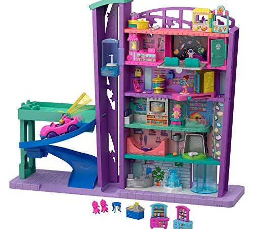 Polly Pocket Centro Comercial de juguete para muñecas, multicolor (Mattel GFP89)