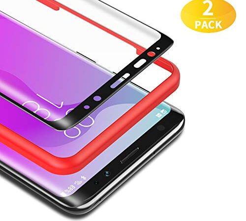 BANNIO Protector de Pantalla Samsung Galaxy S8,[2 Unidades] 3D Cristal Templado para Samsung Galaxy S8 con Kit de Instalación,9H Dureza,Sin Burbujas