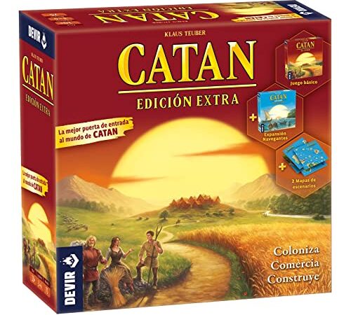 Devir - Catan Edición Extra,  Incluye Catan Navegantes, Juego de mesa, Juego de mesa en Familia, Juego de mesa con Amigos (BGCATXSP)