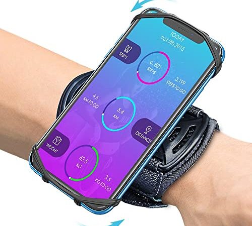 Goigrn Brazalete Movil Running, Brazalete Deportivo Transpirable con 360° Rotación & Bolsillito de Llaves Compatible con iPhone 13 Pro Max/12 Pro/12 Mini/XS/11, Samsung Galaxy S21(4"-6.7")