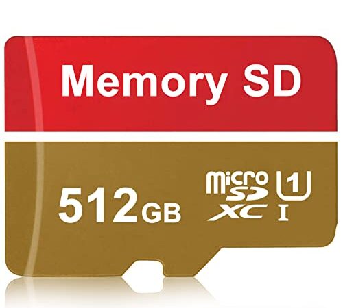 Kayboo Tarjeta Micro SD 512GB Tarjeta de Memoria Micro SD Alta Velocidad Tarjeta SD 512GB SD Card Impermeable Memory Card para Teléfono, Tableta, Cámara, Drone