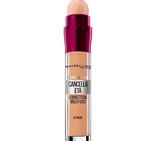 Maybelline New York, Corrector de Ojeras, Bolsas e Imperfecciones, Borrador Ojos, 02 Nude, 6.8 ml