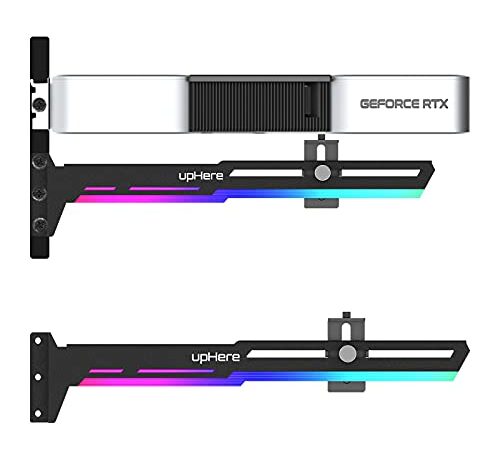 upHere GPU - Tarjeta gráfica de Soporte ARGB LED para Tarjetas gráficas de vídeo para Soportes de Esfera/Funda para Marco, Tarjetas Individuales o Dobles, G276ARGB