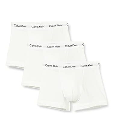 Calvin Klein 3 Pack Trunks - Cotton Stretch, Bóxers Hombre, Blanco, M