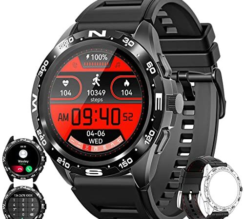 Nemheng Smartwatch Reloj Inteligente Hombre 2022 con Llamada/Marcado Bluetooth 5.1 Pulsera Actividad Inteligente, Impermeable IP68 Pulsómetro Caloría Fitness Reloj Inteligente para Android iOS