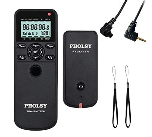 PHOLSY Inalámbrico Temporizador Cámara Mando a Distancia Disparador HDR y Intervalómetro para Canon EOS R3 R6 R5 90D 850D 5D 6D-II 7D-II 50D; para OM-1 EM1X EM1-II; para Fuji GFX50SII XT3 XT4 XT30II