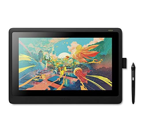 Wacom Cintiq 16 - Monitor Interactivo y bolígrafo Wacom Pen Pro 2, Pantalla LCD de 16" para diseño digital, Resolución Full HD, Compatible con Windows y OS, Negro