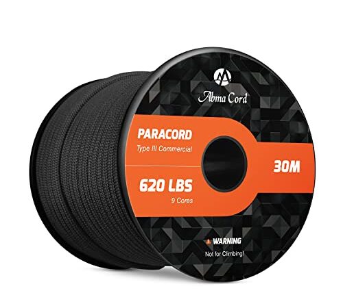 Abma Cord Paracord 550 Cuerda de Nylon Paracaídas de 9 Hilos Hebras (30M / 50M)