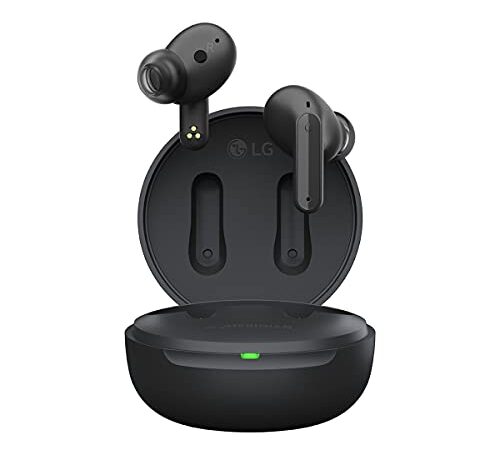 LG TONE FP5 - Auriculares True Wireless Bluetooth 5.2, Cancelación Activa de Ruido, Sonido Meridian, Doble Micrófono, Carga Rápida, Autonomía 22 Horas, Protección IPX4, El Sonido Absoluto, Color Negro