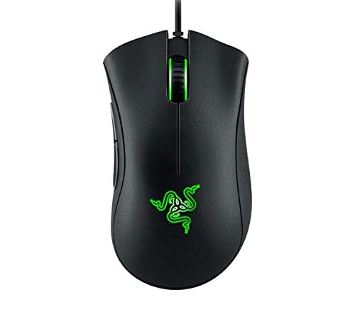 Razer DeathAdder Essential - Ratón Gaming con sensor óptico, 6400 DPI (5 botones programables, interruptores mecánicos, agarres laterales de goma), Negro