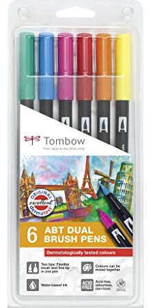 Set De 6 Rotuladores Dual Brush Colores Vivos Tombow