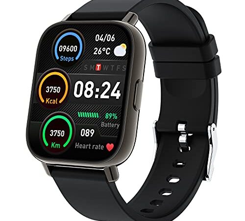 Smartwatch, 1.69” Reloj Inteligente Hombre Mujer con Pulsómetro, Calorías, Monitor de Sueño, Podómetro Pulsera Actividad Inteligente 24 Modos Deporte, Impermeable Reloj Deportivo para Android iOS