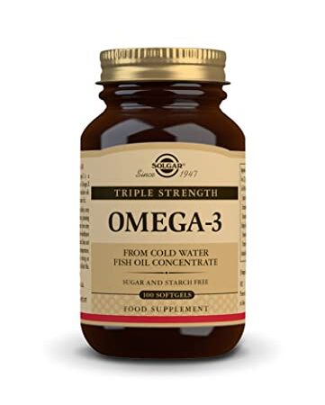 Solgar Omega-3 Triple Concentración, Aceite Concentrado de Pescado de Aguas Frías Aporta EPA y DHA,100 Cáspulas Blandas, Ácidos Grasos