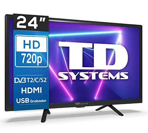 TD Systems - Televisores 24 Pulgadas Led, 3 años de garantía - K24DLC16H Modelo 2022