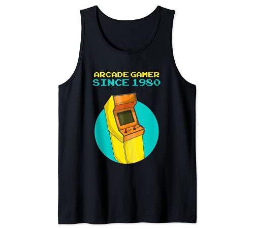 Vintage 80's Arcade Gamer Gabinete Camiseta sin Mangas