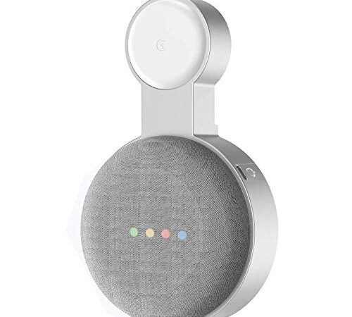 Baaletc Soporte de Pared Outlet para Google Home Mini/Nest Mini (2nd Gen) Asistente de Altavoz, Altavoz Inteligente, Manejo de Cable Incorporado