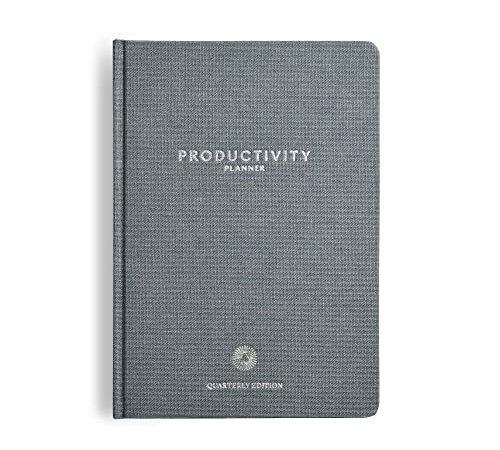 Intelligent Change A5 Quarterly Productivity Planner (3 Months) - 90 Day Life Planner for Focus and Time Management - Project Organizer with Habit and Mood Trackers - Minimalist Black Notebook