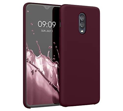 kwmobile Carcasa Compatible con OnePlus 6T - Funda de Silicona para móvil - Cover Trasero en Rojo Vino