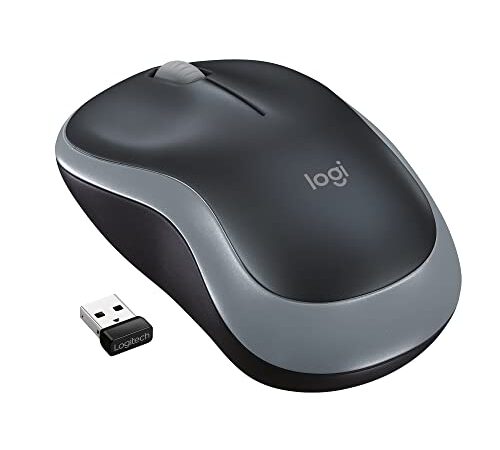 Logitech M185 Ratón Inalámbrico, 2.4GHz con Mini Receptor USB, Batería de 12 Meses, Seguimiento Óptico con Resolución de 1000 dpi, Ambidiestro, Compatible con PC, Mac, Portátil - Negro