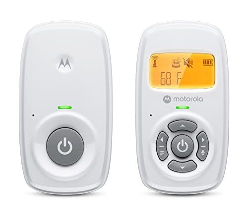 Motorola AM24 / MBP24 Baby Monitor Audio - DECT Monitor de bebé digital - Pantalla de temperatura ambiente - Micrófono de alta sensibilidad con función de conversación bidireccional