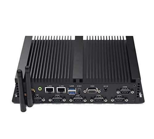 Silent Fanless Mini PC Core i7 4500U,Office Industrial Desktop Computer Windows 10 Pro,8G RAM 256G SSD,HDMI,VGA,Dual LAN,6 COM,Dual Band WiFi,BT 4.0