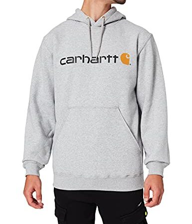 Carhartt Signature Logo Midweight Sweatshirt, Sudadera para Hombre, Gris (Heather Grey), S