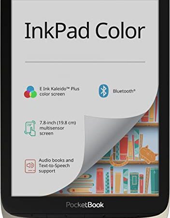 PocketBook InkPad Color - Lector de Libros electrónicos (16 GB de Memoria, 19,8 cm (7,8 Pulgadas), Pantalla a Color, iluminación Frontal, Wi-Fi, Bluetooth), Color Plateado