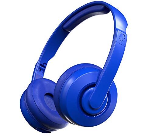 Skullcandy Auriculares inalámbricos Bluetooth con micrófono, hasta 22 Horas de duración de la batería con Cable AUX extraíble y diseño Plegable, Azul Cobalto
