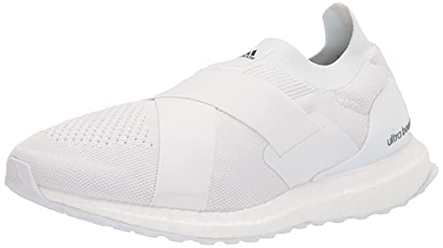 adidas Women's Ultraboost Slip On DNA Running Shoe, White/White/Acid Orange, 6.5