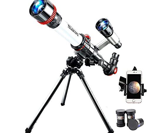 Astronomical Telescope, 50mm Aperture/360mm(f/5.1) Focal Length Astronomical Refracter Telescope with Tripod & Finder Scope, Portable Travel Telescope for Kids Beginners Adults with Phone Adapter