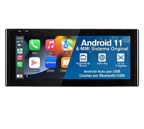 AWESAFE Android 11 [4GB+64GB] Radio Coche para Audi A3 8V 2013-2019 con Pantalla Táctil 10.25 Pulgadas, Autoradio con Carplay/Android Auto/Bluetooth, Apoya Información y Sistema Originales de Vehículo