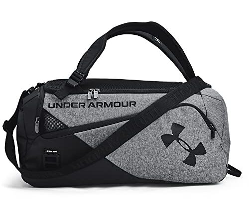 Under Armour Contain Duo Duffle Bag Bolsa, Unisex Adulto, Pitch Gray Medium Heather/Black/Black (012), Talla única