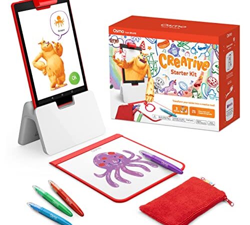 Osmo - Creative Starter Kit for Fire Tablet - Ages 5-10 - Creative Drawing & Problem Solving/Early Physics - STEM Fire Tablet Base Included
